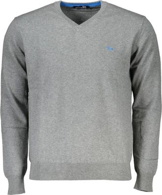 Harmont & Blaine V-hals katoenmix sophisticated trui - Heren - V-hals truien - Grijs - 2XL - Katoen - Truien & Vesten