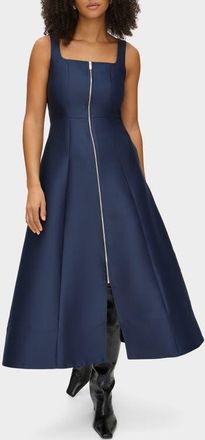 Aligne Paisley Satin Midi Dress in Midnight Blue at Nordstrom, Size 14