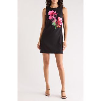 Desigual Floral Sleeveless Minidress in Black at Nordstrom Rack, Size X-Large