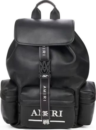Amiri Black Nappa Logo Embroidery Rucksack