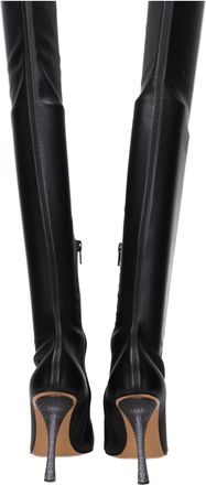 Off-white Womens Black Leather Over The Knee Shoe