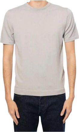 Woolrich Tops, Heren, Grijs, XL, Gebreid T-shirt