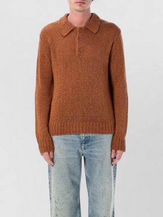 Sunflower polo shirt cotton linen knit long sleeves