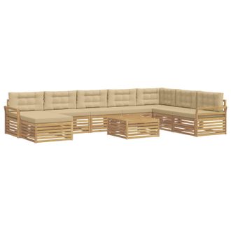 vidaXL Conjunto De Sof&aacute;s De Exterior 9 Uds. Y Beige Vidaxl