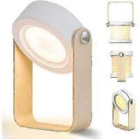 OEM L&aacute;mpara De Mesilla Led T&aacute;ctil Con Brillo Regulable, L&aacute;mpara De Mesa Retro Con Mango De Madera, 3 Niveles De Brillo (blanco) - Crezuo