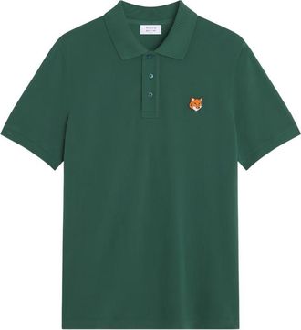 Maison Kitsun&eacute; Fox Head Cotton Polo Shirt