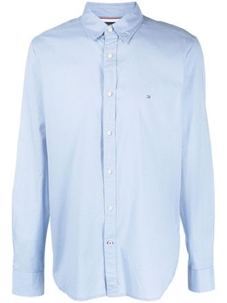 Tommy Hilfiger spread-collar cotton shirt - Blue