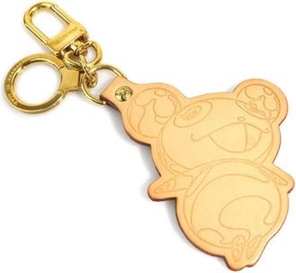 Louis Vuitton Pre-owned Leather Keyring - Dames - Vintage Accessoires - Beige - ONE Size - Leer - Vintage
