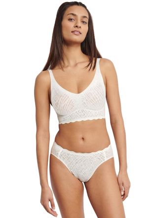 sloggi Bralette SLOGGI ZERO Feel Bliss Bralette, Damen, Gr. XXL, N-Gr, weiss (silk wei&szlig;), Spitze, Obermaterial: 76% Polyamid, 24% Elasthan, BHs Bralette, uns