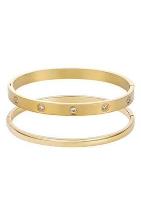 Adornia Set of 2 Bangle Bracelets in Gold at Nordstrom Rack