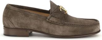 Valentino Garavani Brown Calf Leather Bos Taurus Slip-On Mens Loafers