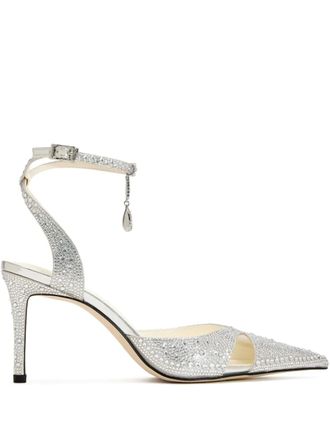 JW PEI 85mm Haidi crystal-embellished heeled pumps - Silver