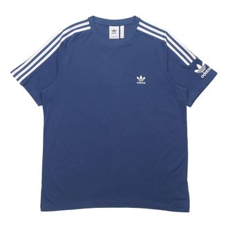 adidas originals Tech Tee logo Printing Short Sleeve Blue FM3798