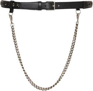 McQ by Alexander McQueen Drop Chain Leather Belt in Black at Nordstrom Rack, Size 70