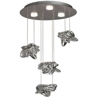 Mantra Inspired Mantra - Nido - Colgante Cluster De Techo 45cm Redondo 4 + 2 Luces 24w + 10w Led 3000k, 2800lm, Cromado
