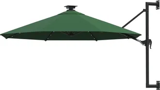 vidaXL Vidaxl - Sombrilla De Jard&iacute;n De Pared Con Luces Led Verde 300 Cm