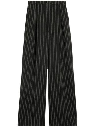 Ami wide-leg virgin-wool trousers - men - Virgin Wool - 36 - Black