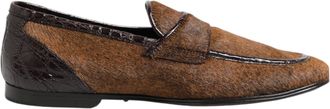 Dolce & Gabbana Brown Loafers Leather Slip On Men Dress Mens Shoes
