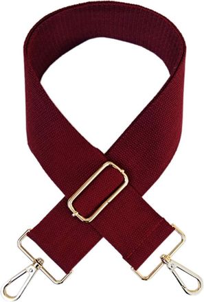 ACVIP Womens Plain Color Wide Canvas Shoulder Strap Belt Replacement Bag Handle Accessories (Burgundy with Gold Hook)