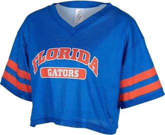 ZooZatZ Womens ZooZatz Royal Florida Gators Mesh Cropped V-Neck T-Shirt at Nordstrom, Size Large