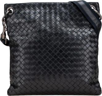 Bottega Veneta Pre-owned Leren Geweven Crossbody Tas - Dames - Vintage Schoudertas - Zwart - ONE Size - Leer - Vintage