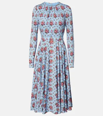 Dolce & Gabbana Floral silk-blend midi dress