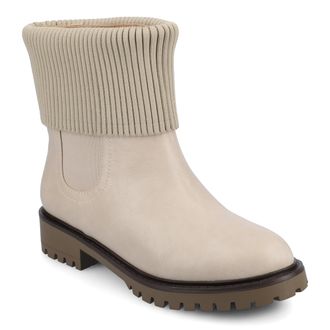 Journee Collection Journee Womens Isabeau Medium and Wide Width Knit Collar Chelsea Boots
