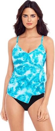 Magic Suit By Miraclesuit Woodstock Carma Tankini Top Womens Blue Tie-Dye Swimwear GBO2702