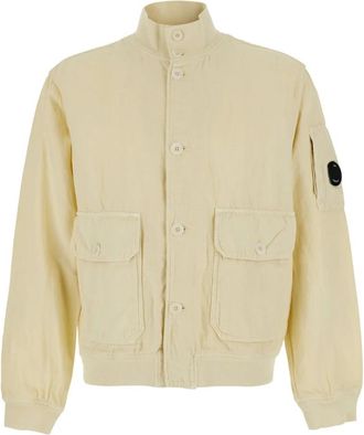 C.P. Company Lino Jacket - Heren - Zomerjassen - Beige - XL - Katoen - Jassen