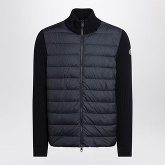 Moncler Navy Quilted Cotton Zip-Up Cardigan