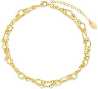 Sterling Forever Radella Layered Chain Anklet