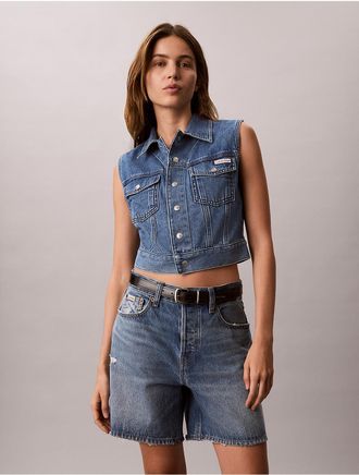 Calvin Klein Jeans Calvin Klein Womens Denim Sleeveless Vest - Blue - XL