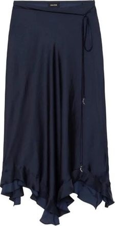 Zadig&Voltaire Jeto Skirt - Dames - Midirokken - Blauw - M - Satijn - Rokken