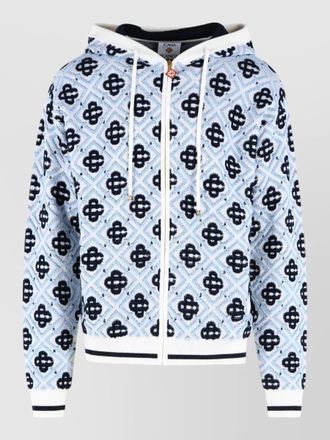 Casablanca wool hooded sweatshirt drawstring hood ribbed trims