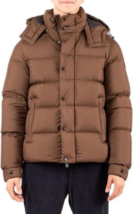 H&egrave;SKIMO Korte Donsjas met Capuchon - Heren - Winterjassen - Bruin - L - Leer - Jassen