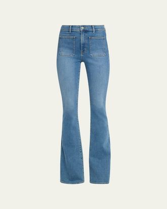 Veronica Beard Beverly Skinny Flare Patch Pocket Jeans