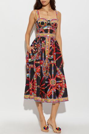 Dolce & Gabbana Dress With Carretto Print, Womens, Multicolour