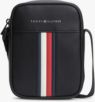 Tommy Hilfiger Mens Signature Stripe Reporter Bag - Black