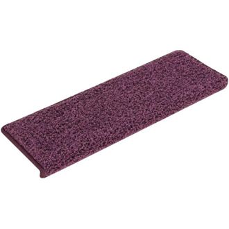 vidaXL vidaXL Tappetini per scale 15 pz 65x21x4 cm Viola scuro con bordo rettangolare