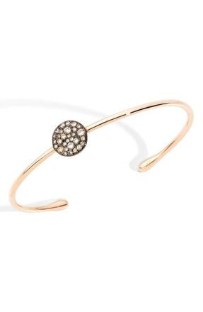 POMELLATO Sabbia Diamond Station Cuff in Rose Gold/brown Diamond at Nordstrom, Size 6