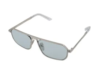 Prada 0PR Rectangular Metal Sunglasses - Silver