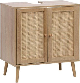 Sweeek Wood and cane decorative under-washbasin furniture Bohemian 65 x 40 x 70 cm natural