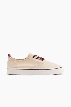 H&M Cotton Canvas Trainers in Cream at Nordstrom, Size 10