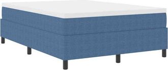 vidaXL Cama Tipo Box Spring Azul, Blanco 203 X 140 X 60 Cm Vidaxl