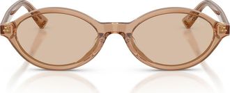 Jimmy Choo London 51mm Oval Sunglasses in Transparent Tan /Light Brown at Nordstrom