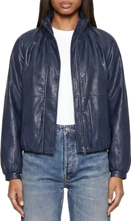 Avec Les Filles High Funnel Neck Balloon Bomber Jacket