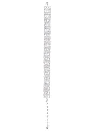 Self Portrait Crystal Rows Silver-Tone Choker Necklace
