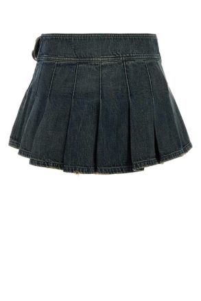 Balenciaga 852329ttw76 3394 Navy-Green-Yellow Exterior: Cotton Gonne Navy/green/yellow Skirt