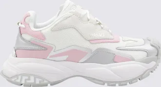 Versace Sneakers White/Pastel Pink/Silver-Donna