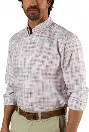 Duck Head Cotton Oxford Sport Shirt In Coral